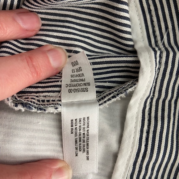 Cropped straight leg seersucker pants - Picture 7 of 11